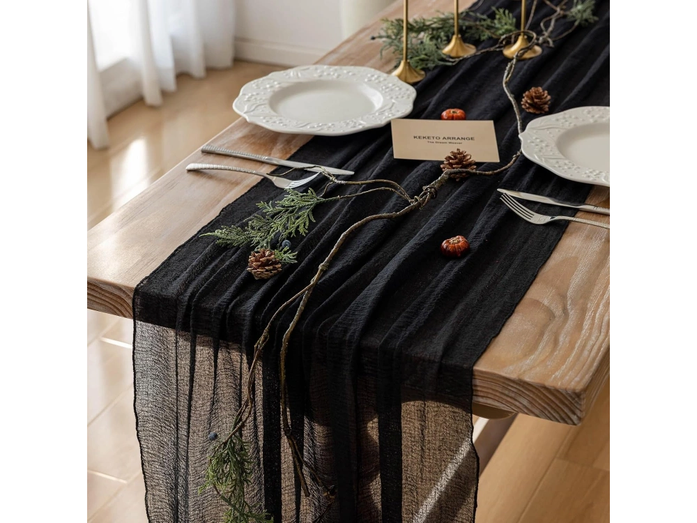 Black Table Runner